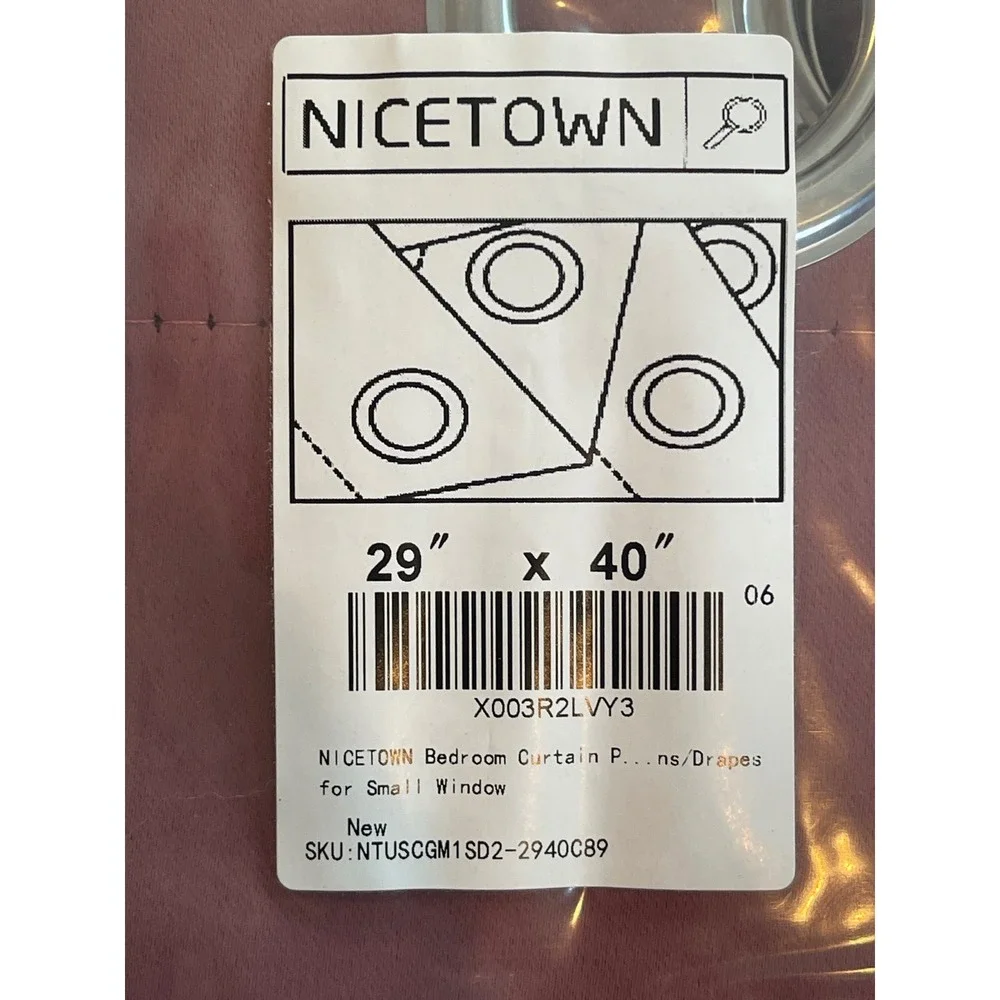 NICETOWN Bedroom Curtain Panels Grommet Top Mauve Pink 29x40 Set of 2 New